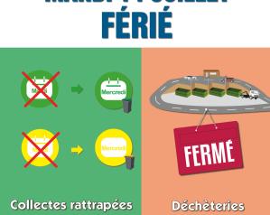 Mardi 14 juillet férié : collectes rattrapées et déchèteries fermées