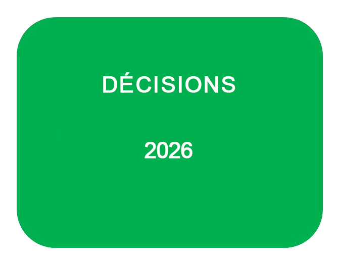 Décisions 2026+