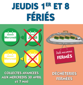 Jeudis 1er et 8 mai férié : collectes avancées