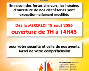 Fortes chaleurs : nouvelle organisation des services