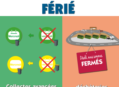 Vendredi 14 juillet : déchèteries fermées et collectes avancées