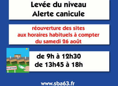 Levée de l'alerte canicule